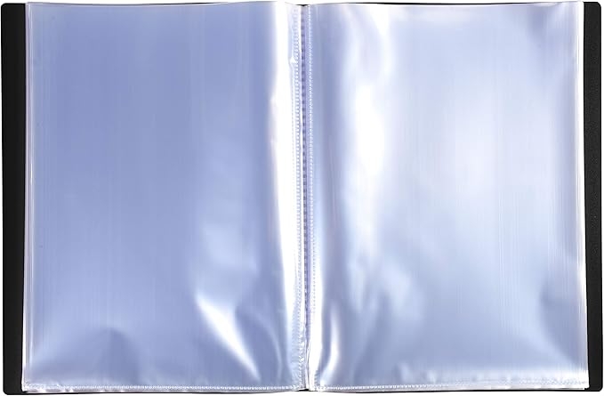 EXACOMPTA Protège-documents en polypropylene 5/10e OPAK pochettes Cristal 60 vues - A4 - Noir