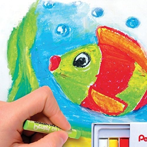 Boîte de 12 pastels à l'huile diamètre 8 mm - PENTEL 